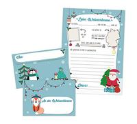 Paper Dragon Letter for Santa Claus - Christkind - Christmas Post for Children - with Envelope - Wish List to Fill & Ship - Blue