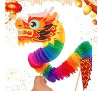 Paper Dragon Puppet | Portable 3D Chinese Paper Dragon Garland - Creative DIY Puppet Kits, Lunar New Year, Multifunctional New Year Party Decorations for