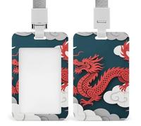 Paper Dragon Retractable ID Badge Holder with Lanyard - Vertical Badge Reel,Keychain Clip,Name Tag Id Card Holder Protector for Nurse Officer Teacher Security Staff Women Men