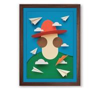 Paper Dreams Take Flight Modern Framed Wall Art Print A1 (84.1×59.4cm) Walnut, Wall Decor for Living Room, Bedroom, Office & Home, Ready to Hang, Art Gift