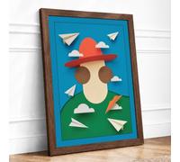 Paper Dreams Take Flight Modern Framed Wall Art Print A2 (59.4×42cm) Walnut, Wall Decor for Living Room, Bedroom, Office & Home, Ready to Hang, Art Gift