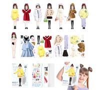 Paper Dress Up Dolls - Colorful, Creative Pretend Play Set, Costume Paper Dolls Cutouts | Magnetic Princess Clothes Puzzle Dress Up Papers Doll For Kids Craft Fun