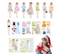 Paper Dress Up Dolls - Colorful, Creative Pretend Play Set, Costume Paper Dolls Cutouts | Magnetic Princess Clothes Puzzle Dress Up Papers Doll For Kids Craft Fun
