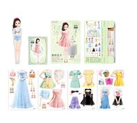 Paper Dress Up Dolls - Colorful, Creative Pretend Play Set, Costume Paper Dolls Cutouts | Magnetic Princess Clothes Puzzle Dress Up Papers Doll For Kids Craft Fun
