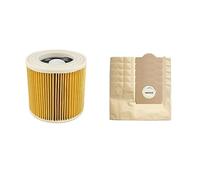 Paper Dust Bags Air Filters Vacuum Cleaners Cartridge HEPA Filter Garbage Bag .Compatible For Karcher. WD2250 WD3.200 WD3 (Color : 5 bags 1 filter)