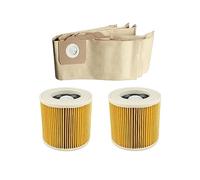 Paper Dust Bags Air Filters Vacuum Cleaners Cartridge HEPA Filter Garbage Bag .Compatible For Karcher. WD2250 WD3.200 WD3 (Color : 5 bags 2 filters)