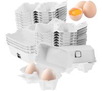 Paper Egg Cartons 50Pcs 2 Count 3x4 Paper Pulp Egg Cartons Reusable No Breakage for Refrigerator Farm Market Travel -