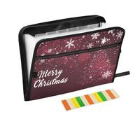 Paper Expanding File Folder 13 Pockets A4 Letter Size with Zipper Closure for School Home Office Classroom Winter Burgundy Christmas para guardar
