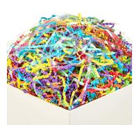 PAPER FAIR 1 LB Iridescent Rainbow Easter Grass Crinkle Cut Paper, Raffia Tissue Paper Filler Shred Strand Craft Bedding Cushion, Anniversary, Christmas, Birthday for Gift Basket Boxes