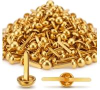 Paper Fasteners Brads (500pcs, 8x15mm) Gold Round Head Split Pins for Scrapbooking, Card Making, DIY Paper Crafts, Journaling & School Projects - Durable Metal Craft Fasteners
