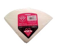 HARIO Paper Filters for V60 Dripper Coffee Maker, Compatible with Size 02, White, 100 Pack, 2-100pcs