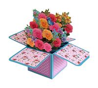 Paper Flower Card,Rose 3D Up Card - Mother's Day Card Forever Flower Bouquet 3D up Paper Flower for Easter Mother's Day Modgal