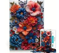Paper Flowers Poster 1000 Piece Jigsaw Puzzle for Teenagers Memory Gain Soothing Fun Design Assembly Elegant Gift (50x75cm)