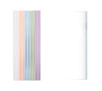 Paper Folder 30pcs A4 Thickened Pull Ring Clip Wholesale Colorful Student Test Paper Storage Transparent Office Supplies File Folder(Red)