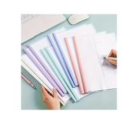 Paper Folder 40pcs A4 Morandi Color Water Drop Rod Clip File Folder Pull Large Capacity Student Information Storage Book