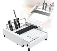 Paper Folding and Binding Machine,Max 11.7"×16.5" Paper Folding Binding Machine, Multifunctional Automatic Book Maker Stapling Machine for Factory School Home Church Office 4nails