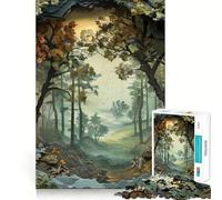 Paper Framed Forest 1000 Piece Jigsaw Puzzle for Teenagers Memory Gain Soothing Fun Design Assembly Elegant Gift (38x26cm)