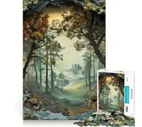 Paper Framed Forest Jigsaw Puzzles for Adults 1000 Pieces Mind Skill Toy Slow Enjoy Design Assembly Lovely Gift (50x75cm)