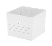Paper Freezer Box with Lid, 49 Grid Compartment Storage for Tubes | Flip-top Design, Grid Indexing, Cold Storage Use, White Finish, for Cryovials and Test Tubes