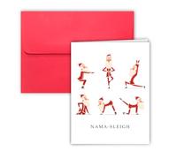 Paper Frenzy Yoga Santa Christmas Cards and Envelopes - 25 pack