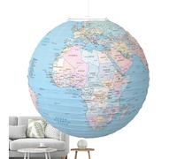 Paper Globe Lantern - World Map Hanging Sphere Light, Classroom Geography Decoration | Eco-Friendly Earth Festival Lamp, Creative Cultural Study Room Decor, International Party Ornament, Educational G