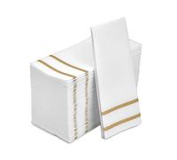 Paper Hand Towels for Bathroom, Linen-Feel Guest Towels, Formal Dinner, Anniversary, Napkins for Tables, Guestrooms, and Restrooms (Gold, 50 Count)