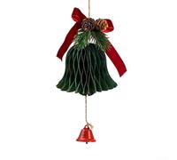 Paper Hanging Decorations for Honeycomb Ornaments with Bell and Paper Balls, Suitable for Christmas, Holiday Parties, Weddings and Seasonal Events (012)