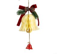 Paper Hanging Decorations for Honeycomb Ornaments with Bell and Paper Balls, Suitable for Christmas, Holiday Parties, Weddings and Seasonal Events (014)