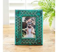 Paper High 6 x 4" Hara Green Distressed Mango Wood Photo Frame" Paper High Green