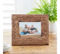 Paper High 7" x 5" Asali Natural Floral Pattern Mango Wood Frame Paper High Natural