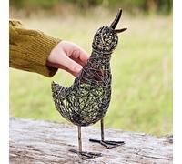 Paper High Aarti the Small Slim Duck Wire Garden Ornament - Outdoor Decoration - Metal Sculpture - Garden Statue - Recycled Metal