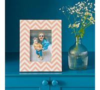 Paper High Advika Pink Chevron Patterned Photo Frame - 7x5 inch