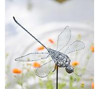 Anax Metal Dragonfly Garden Stake Decoration Paper High Silver One Size