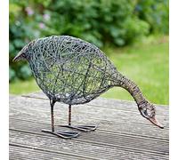 Paper High Anka the Drinking Duck Wire Garden Ornament - Outdoor Decoration - Metal Sculpture - Garden Statue - Recycled Metal - For Garden