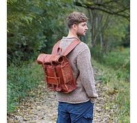 Paper High Brown Leather Rolltop Backpack