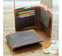 Paper High Buffalo Leather Billfold Wallet - Brown
