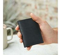 Paper High Buffalo Leather Credit Card Holder - Black