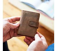 Paper High Buffalo Leather Credit Card Wallet - Brown