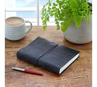 Paper High Buffalo Leather Journal with Elastic Tie - Black