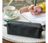 Paper High Buffalo Leather Square Pencil Case - Black