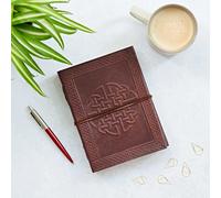 Paper High Celtic Quaternary Knot Leather Journal in Brown Paper High Brown