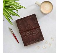 Paper High Celtic Triskelion Symbol Leather Journal in Brown Paper High Brown