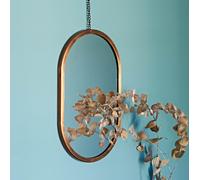 Paper High Darpan Oval Antique Copper Hanging Chain Wall Mirror - Glass
