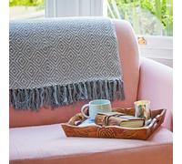 Paper High Diamond Recycled Cotton Throw - Grey