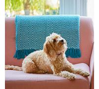 Paper High Diamond Recycled Cotton Throw - Turquoise