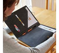 Paper High Distressed Buffalo Leather Document Portfolio - Black