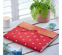 Paper High Extra Large Sari Fabric Photo Album in Red Paper High Red