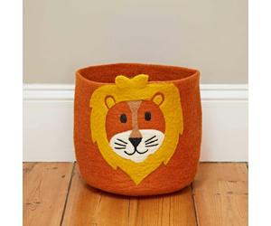 Paper High Felt Handmade Kids Lion Rug and Storage Basket - Basket