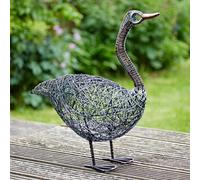 Paper High Guska the Standing Duck Wire Garden Ornament in Silver Paper High Silver