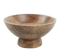 Paper High Hand Carved Makula Raised Design Mango Wood Fruit Bowl - Decorative Wooden Bowl - Fair Trade, Handmade, Sustainable Wooden Table Potpourri Bowl